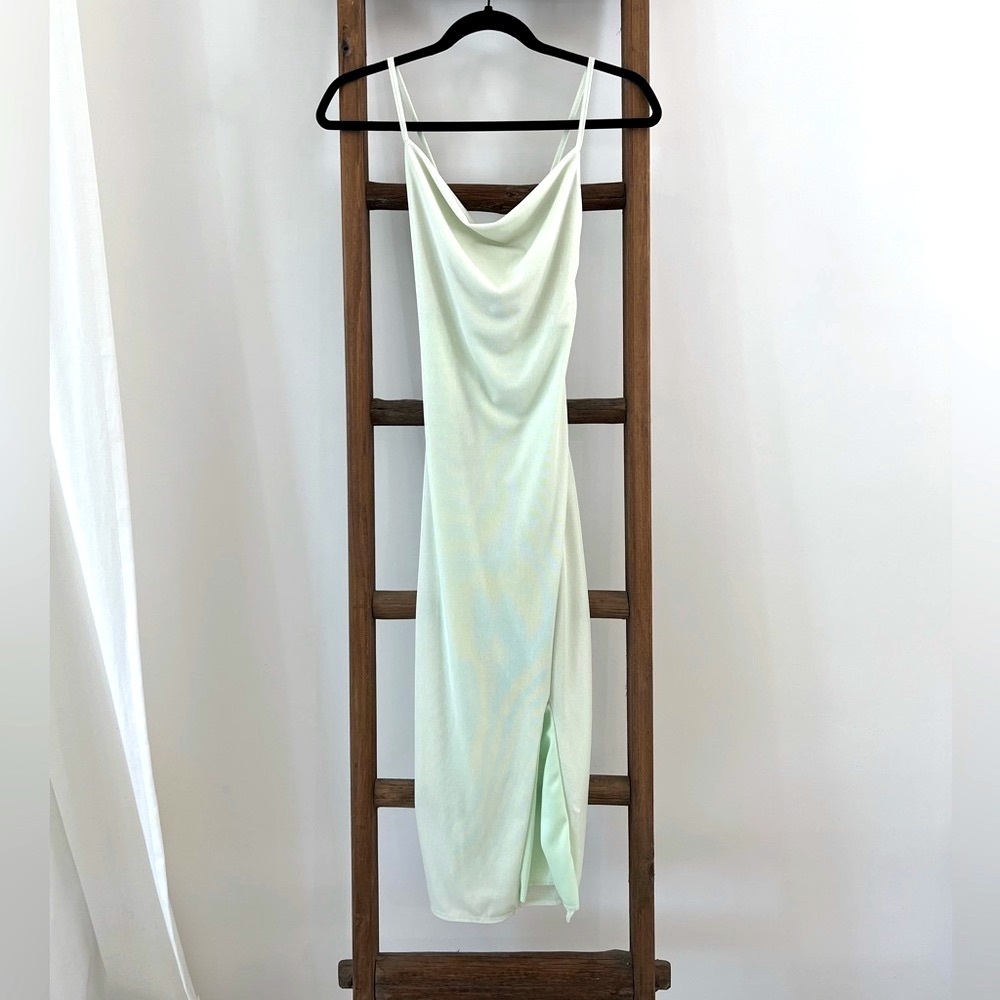 Pastel mint green dress
